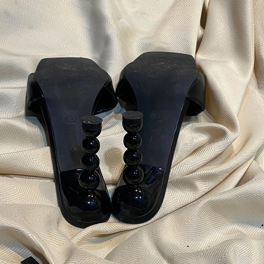 Azelea Wang Black Open Square Toe Sofi Herls - Picture 7 of 9